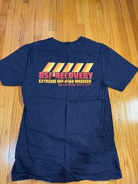 BSF Recovery Tee Men’s Small Navy Gildan Graphic Shirt NEW